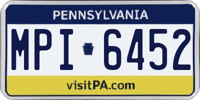 PA license plate MPI6452