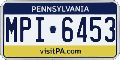 PA license plate MPI6453