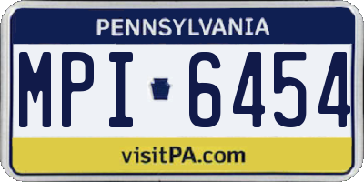 PA license plate MPI6454