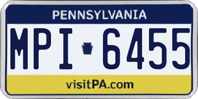 PA license plate MPI6455