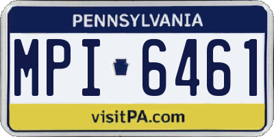 PA license plate MPI6461
