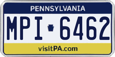 PA license plate MPI6462