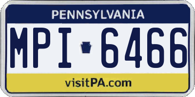 PA license plate MPI6466