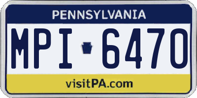 PA license plate MPI6470