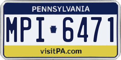 PA license plate MPI6471