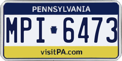 PA license plate MPI6473
