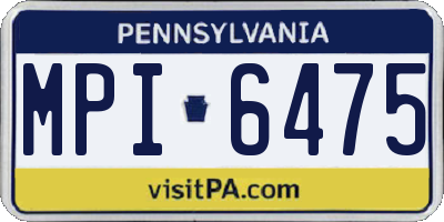 PA license plate MPI6475