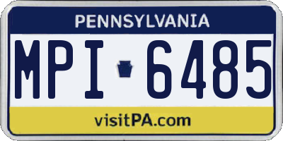 PA license plate MPI6485