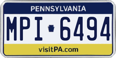 PA license plate MPI6494