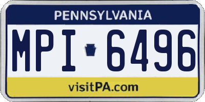 PA license plate MPI6496