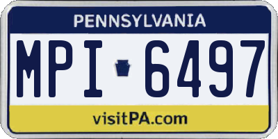 PA license plate MPI6497