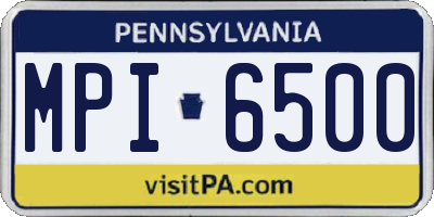 PA license plate MPI6500