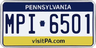 PA license plate MPI6501