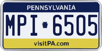 PA license plate MPI6505