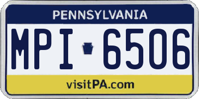 PA license plate MPI6506