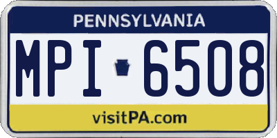PA license plate MPI6508