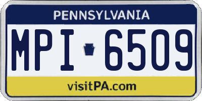 PA license plate MPI6509