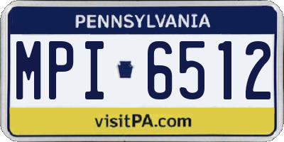 PA license plate MPI6512