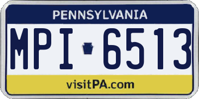 PA license plate MPI6513