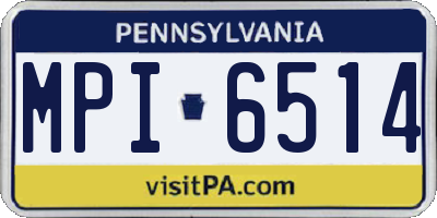 PA license plate MPI6514