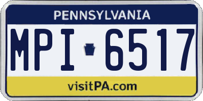 PA license plate MPI6517
