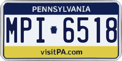 PA license plate MPI6518