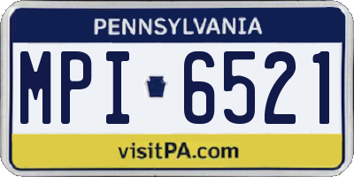 PA license plate MPI6521