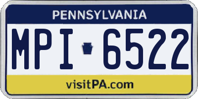 PA license plate MPI6522