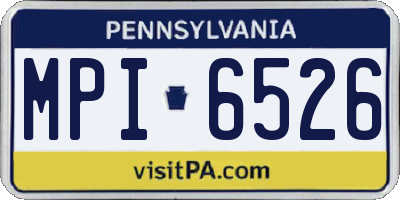 PA license plate MPI6526