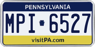 PA license plate MPI6527