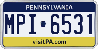 PA license plate MPI6531