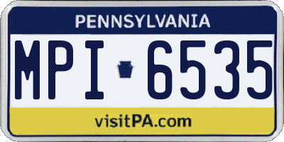 PA license plate MPI6535