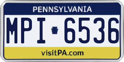 PA license plate MPI6536
