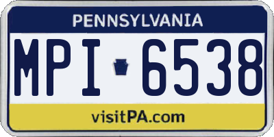 PA license plate MPI6538