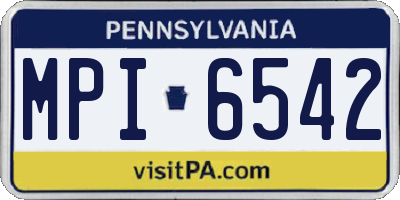 PA license plate MPI6542
