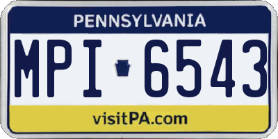 PA license plate MPI6543