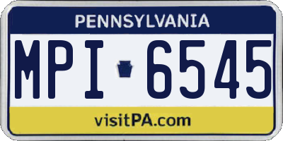 PA license plate MPI6545
