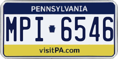 PA license plate MPI6546
