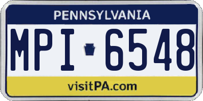 PA license plate MPI6548