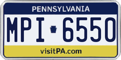 PA license plate MPI6550