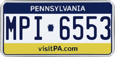 PA license plate MPI6553