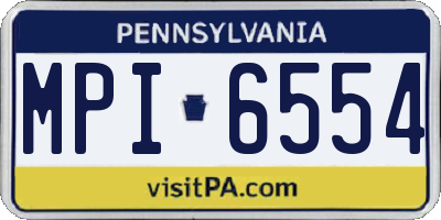 PA license plate MPI6554