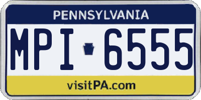 PA license plate MPI6555