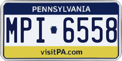 PA license plate MPI6558
