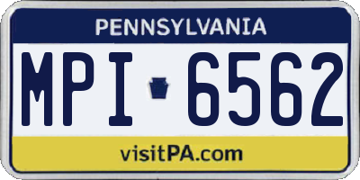 PA license plate MPI6562