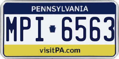 PA license plate MPI6563