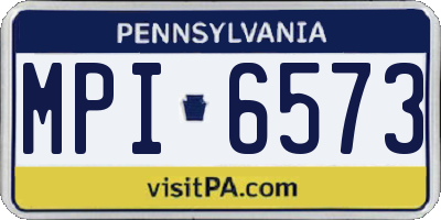 PA license plate MPI6573