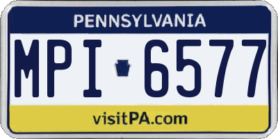 PA license plate MPI6577