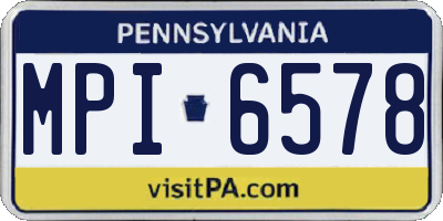 PA license plate MPI6578
