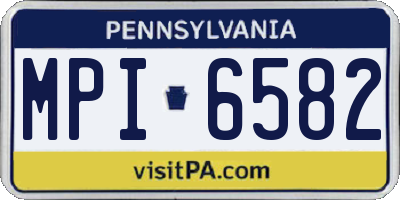 PA license plate MPI6582